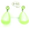 Byba Bijoux orecchino a perno con strass e goccia madreperlata lime art. 962071A