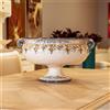 Ceramiche Sofia Stand Alzata in Ceramica di Caltagirone — Tricolore - 40 cm / Linea Blu e Arancio