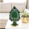 Ceramiche di Caltagirone Sofia Uovo Decorativo in Ceramica di Caltagirone h 25 cm — Verde Antico e Oro - 25 cm / Verde e Oro