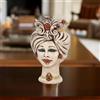 Ceramiche di Caltagirone Sofia Testa Tuareg h 16 cm, Madreperla Antichizzato | Ceramica Caltagirone - 15 cm / Madreperla Oro e Lustri / Donna