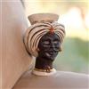 Ceramiche di Caltagirone Sofia Testa Tuareg h 16 cm, Madreperla Antichizzato | Ceramica Caltagirone - 15 cm / Madreperla Oro e Lustri / Uomo (Moro viso Opaco)