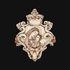 Ceramiche di Caltagirone Sofia Acquasantiera Grande in Ceramica di Caltagirone 25x35 cm — Madonna Maria con Gesù, Madreperla Antichizzato - 35 cm / Madreperla Oro e Lustri