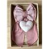 Fior Di Coccole Fiocco Nascita Piquet Fior Di Coccole Doppio con Cuore Personalizzabile Malva