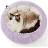 LE SURE Lesure - Letto per gatti lavabile, 53 x 53 x 18 cm, 2 in 1, con cuscino interno a due lati, posto letto per gatti o cani di piccola taglia, colore: viola
