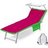 Tex family elo Mare Lettino Teddy in Microfibra con Tasche Misura CM. 75 X 185 (Fucsia)
