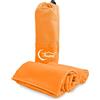 Tex family Set Asciugamani Microfibra 1+1 Viso e Ospite Salva spazio ultra assorbenti per Casa Viaggi Palestra (Arancio)