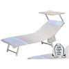 Tex family Telo Mare fouta Lettino in Cotone BEDDY Beach © con Tasche Misura Zaino Spiaggia (Alvin Beige)