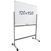 VIVOL Lavagna bianca magnetica -Doppia superficie- Supporto su ruote (120x150 cm)