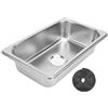 banapoy Lavello Cucina per, Lavello per Vasca Singola in Acciaio Inox con Foro di Scarico 40 Mm, Lavello Incasso Barra, Lavabo Quadrato Singolo, per (Disegno di
