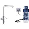 GROHE Blue Pure Minta miscelatore da cucina, doccetta estraibile, con Filtro Taglia S, Cromo