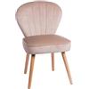 Totò Piccinni Poltroncina JARRON in Velluto imbottita con gambe in legno di faggio (Crema, 1)