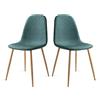 Mc Haus Elva Verde Turchese x2 - Confezione da 2 sedie da pranzo, design nordico con seduta imbottita e schienale ergonomico