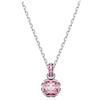 Swarovski Pendente Birthstone, Taglio squadrato, Ottobre, Rosa, Placcato rodio