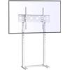 UNHO Supporto TV da Pavimento Bianco: Porta TV da Terra Stand TV per 32-65 Pollici Porta Televisore da Pavimento Verticale Universale Altezza Regolabile Max VESA 600x400mm Max Capacità 40kg