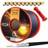 HB-Digital - Cavo antenna satellitare coassiale, in rame, 135 dB, UHD 4K, incluso spelafili e 10 connettori F (dorati)