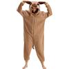 sazpajacos Pug Pigiama Intero Pug Costume Animale Pigiama Cartone Animato Pug Tutina Donna Uomo Natale Carnevale Cosplay Costume, Marrone Chiaro S