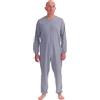 FERRUCCI COMFORT Pigiama Tutone Sanitario serenità Manica Lunga 1 Cerniera/Zip Dietro Schiena Estivo (Grigio, L)