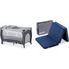 Hauck Culla da Campeggio Sleep N Play Center - Lettino Neonato fino 15kg - Letto pieghevole 120x60cm - Grigio & Sleeper Materassino per Lettino da Viaggio -bBlu