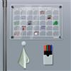 BuMart - Calendario frigo magnetico - Calendario magnetico mensile + accessori per il tuo frigorifero | Trasparente | Lavagna frigo | Castellano