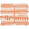 QUARKZMAN Lettere in Feltro, Lettere Arancioni da 3/4 Pollice Numeri, Simboli per Bacheche in Plastica Intercambiabili 4 Pezzi