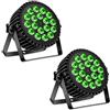 DELIBANG 2PCS Par LED RGBW Luci Palcoscenico Discoteca DJ Faretti 18 LED Par DMX Auto Sound 200W 8CH Alluminio Fari LED Effetti Luce Stroboscopica Discoteca DJ per Festa Prestazione Halloween Natale