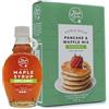 MapleFarm - Sciroppo d'acero BIOLOGICO 189 ml e preparato per pancake BIOLOGICO 500 g. Set da 2 pezzi.