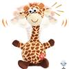 Hopearl Giraffa parlante ripete quello che dici, testa tremante, giocattolo animato interattivo, amico di peluche parlante, festa di compleanno per bambini, 24 cm