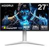 KOORUI Gaming Monitor 27 Pollici, QHD(2560x1440), 240Hz, VA mini LED, 1ms, Adaptive Sync, 2xHDMI 2.0 & DisplayPort 1.4, HDR 1000, DCI-P3 95%, VESA 75x75mm, Eye Care, Regolabile in Altezza