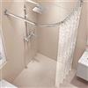 AIYLMZ Asta per tenda da doccia senza foratura, a forma di L, regolabile, in acciaio inox, staffa per tenda da doccia, adatta per spogliatoio del bagno (75-95x90-130 cm)