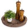 Hanobe Vassoio di Legno Rustico: Vassoio Portacandele Decorativo Rotondo Vintage Centerpiece Butler Trays Farmhouse Ottoman Tray for Decor Kitchen Countertop Accessories for Home Coffee Table