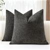 JOTOM Set di 2 Fodere Cuscini 45x45 cm Morbida Ciniglia Fodere decorative Fodere per Cuscini 18x18 Pollici Copricuscini Solidi per Divano Divano Soggiorno Letto Home Decor (Grigio Scuro)