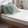 DOLCI SOGNI Topper Matrimoniale 140x200 Memory Foam 100%, Spessore 7 cm, con Fodera Trapuntata in Microfibra, Letto Francese con Elastici di Supporto