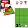 MARKIN Etichetta adesiva C/500 verde fluo 100fg A4 70x36mm (24et/fg) Markin