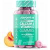 Novomins Caramelle Gommose Calcio e Vitamina D - Calcio 400 mg - Integratore Multivitaminico Muscoli e Ossa -Integratore Veg No Glutine Fornitura 1 Mese - Vitamine Gommose Masticabili con Vitamina K2
