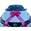 Chexin Grande fiocco rosa per il compleanno dell'auto, Happy Birthday, nastro regalo grande - XXL 58,4 cm e fiocco con nastri da 185 cm, enorme fiocco per auto, maglia grande, per bicicletta