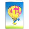 Afie 69-8135 - Biglietto FLUO congratulazioni, benvenuto a Baby Boy, ragazza, palloncino mongolfiera elefante con busta, 12 x 17,5 cm, interno bianco per scrivere, veri inchiostri FLUO, creato e fabbricato