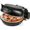 Girmi FP50 Forno per Pizza Quisipizza, 1800 W, 420°C, Pareti fredde, Pietra Refrattaria staccabile da 31 cm, Timer, Doppia resistenza, Ricettario incluso, Nero