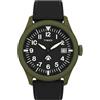 Timex Orologio da uomo Expedition North da 43 mm, cinturino nero ecologico in due pezzi, a sgancio rapido, quadrante nero, cassa verde TW2W34400