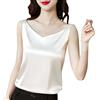 Generic 2024 Canotta da donna in seta con spalline sottili sexy in raso canottiera da donna in seta, bianco, L
