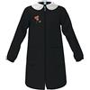 Siggi Grembiule Scuola Primaria Bambina, Chiusura a Cerniera, Ricamo Ragazza Vittoria, Colore Nero (6 anni - 65-116 cm)