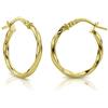 Orovi Orecchini Donna Oro Giallo 18KT Orecchini a Cerchio con effetto torchon, Made in Italy, gioiello anallergico confezionato in un elegante astuccio portagioie