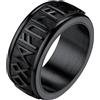 FaithHeart Rune Anello Vichingo Uomo Acciaio Anti-stress Spinner Punk Hiphop Anello Nome Personalizzato Taglia IT 14-32 con Confezione Regalo Compleanno