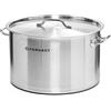 Forgast Pentola Professionale Acciaio Inox 2L Litri con Coperchio, Casseruola Media Pentola Induzione Gas Fornello Elettrico, Fondo Spesso Multistrato, Pentole da Ristorante, Argento