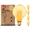 greenandco 4x Lampadina Vintage LED Smart WiFi | E27 G95 | 3,8W 160lm | 1800K | 320° | 230V | nessun sfarfallio | dimmerabile | Compatibile con Alexa e Google Assistant