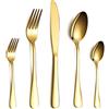 HOMQUEN Set di Posate d'Oro in Acciaio Inox - Servizio per 6 Persone, 30 Pezzi