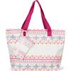 styleBREAKER borsa da spiaggia da donna con motivo azteco in stile boho, cerniera, borsa a tracolla XXL con taschino, shopper 02012407, colore:Lampone-crema