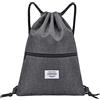 LIVACASA Sacca Sportiva Palestra Coulisse Tasche con Cerniera Sacca Sportivo da Viaggio Idrorepellenza Borsa a Sacco Leggero per Uomo Donna Borsa Coulisse