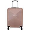Chicca Borse Trolley Piccolo Basic 38 x 55 x 23 Cm (LxHxP) Bagaglio a Mano Cabin Size Rigido (Rosa Metallico)