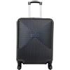 Chicca Borse Trolley Piccolo Basic 38 x 55 x 23 Cm (LxHxP) Bagaglio a Mano Cabin Size Rigido (Nero)