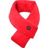 Shunfaji Sciarpa riscaldante USB, scaldacollo elettrico, 3 livelli di temperatura, regolabile, unisex, invernale, caldo, può essere lavata - 8 combinazioni di colori (rosso)